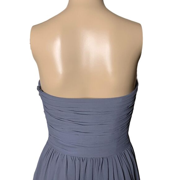 Bill Levkoff Womens Maxi Dress Gown Strapless Sweetheart Formal Gray Size 2 - Picture 8 of 13